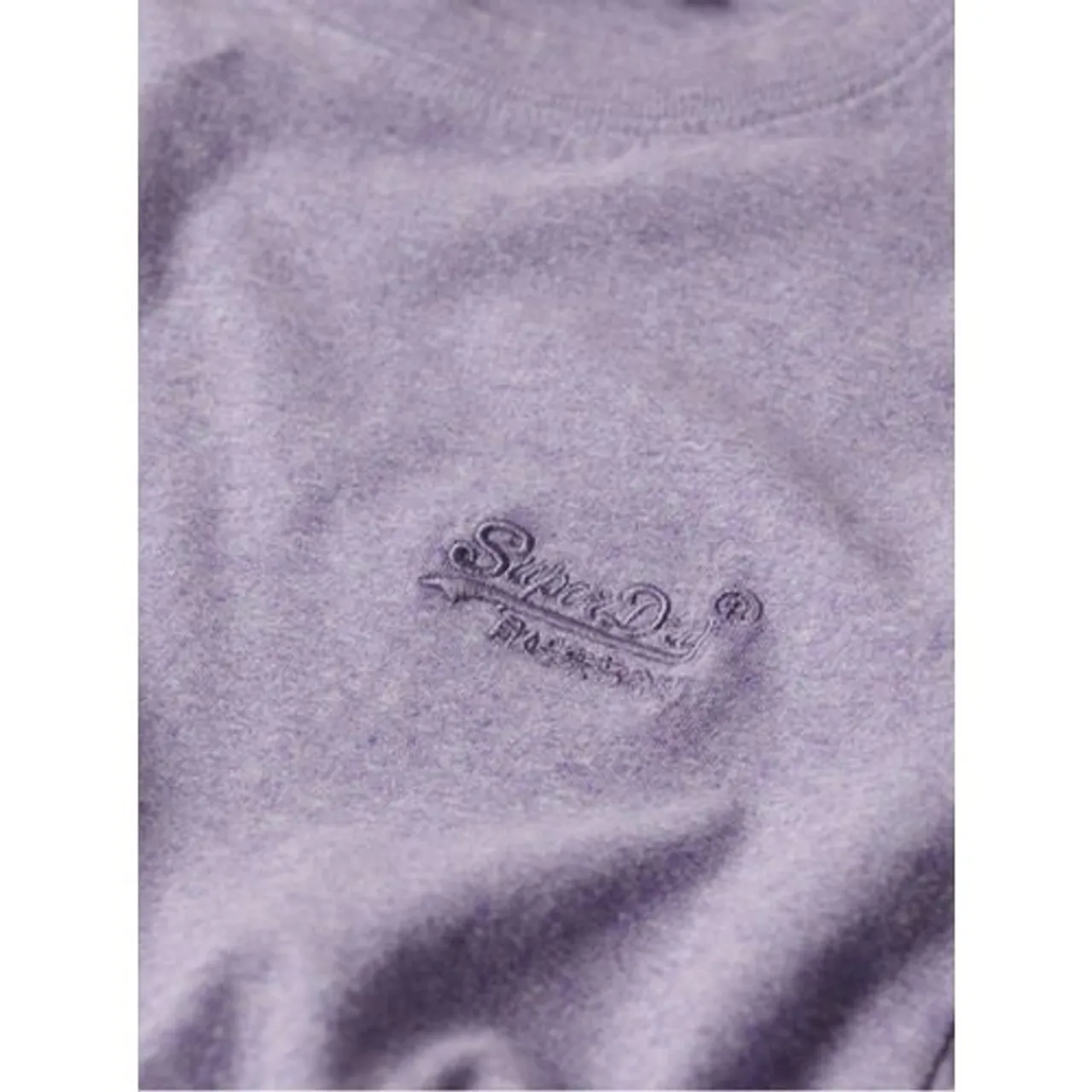 Superdry Mens Iris Purple Marl Vintage Logo Embroidered T-Shirt