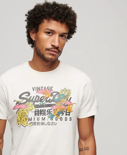 Superdry Men's Japanese Graphic Logo T-Shirt White / Off White