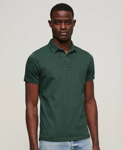 Superdry Men's Jersey Polo Shirt Green / Academy Dark Green