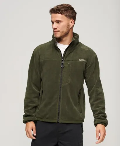Superdry Mens Lightweight Embroidered Fleece Trekker Jacket, Green
