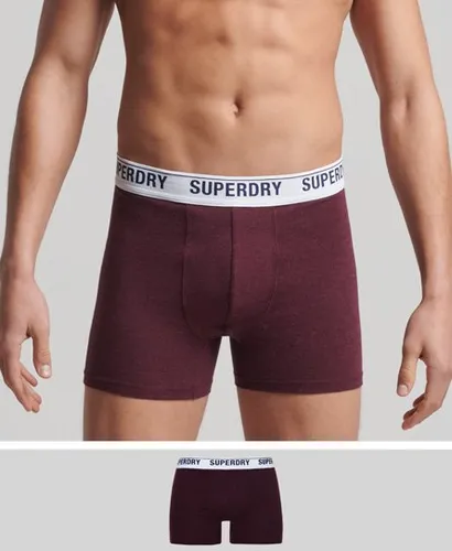 Superdry Men's Organic Cotton Boxers Single Pack Red / Rich Deep Burgundy Marl