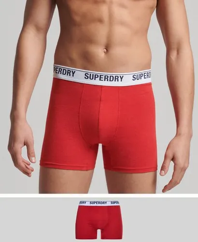 Superdry Men's Organic Cotton Boxers Single Pack Red / Risk Red Marl
