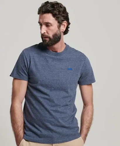 Superdry Men's Organic Cotton Essential Small Logo T-Shirt Navy / Navy Marl