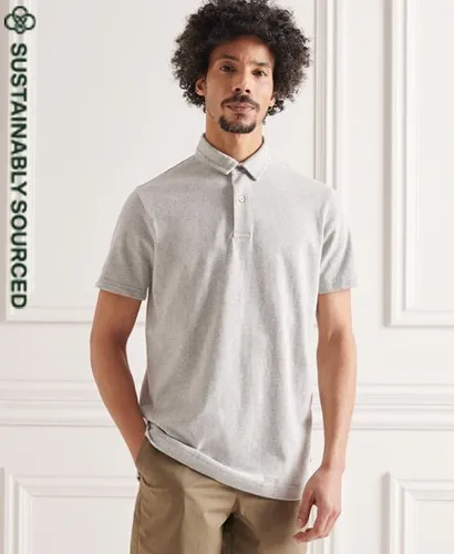 Superdry Men's Organic Cotton Studios Jersey Polo Shirt Light Grey / Mid Marl
