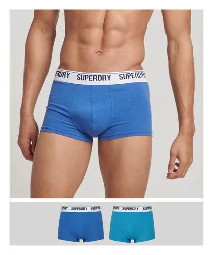 Superdry Mens Organic Cotton Trunk Multi Double Pack - Blue