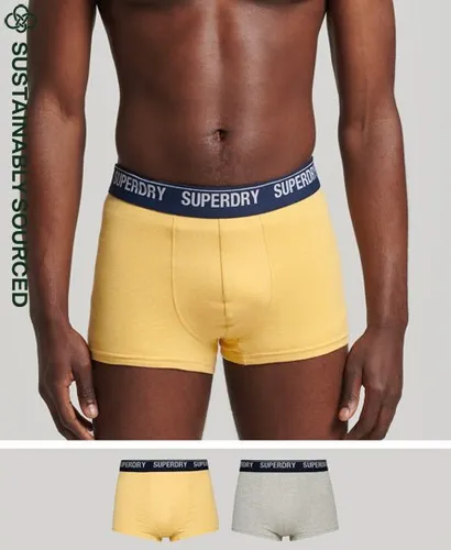 Superdry Men's Organic Cotton Trunk Multi Double Pack Yellow / Yellow/grey