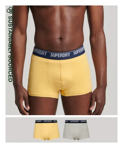 Superdry Mens Organic Cotton Trunk Multi Double Pack - Yellow