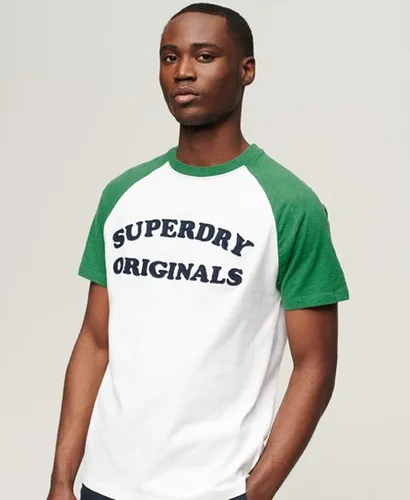 Superdry Men's Organic Cotton Vintage Cooper Class Raglan T-Shirt Green / Optic/Field Green Marl