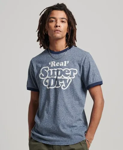 Superdry Men's Organic Cotton Vintage Cooper Class Ringer T-Shirt Navy / Frosted Navy Grit/Navy