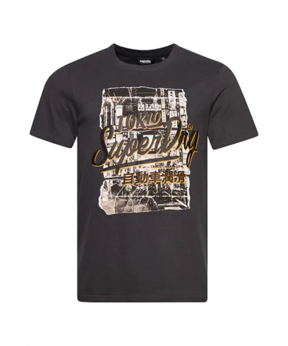 Superdry Mens Photographic T-Shirt - Grey Cotton