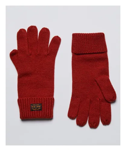 Superdry Mens Radar Gloves - Red Wool - One