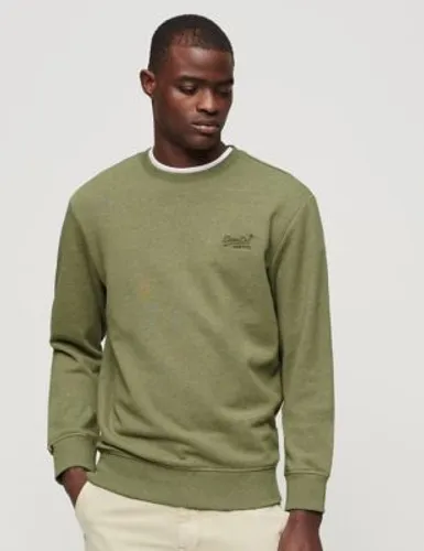 Superdry Mens Slim Fit Cotton Rich Sweatshirt - Green, Green