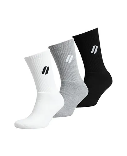 Superdry Men's Sport Coolmax Crew Socks White / Mono Multipack