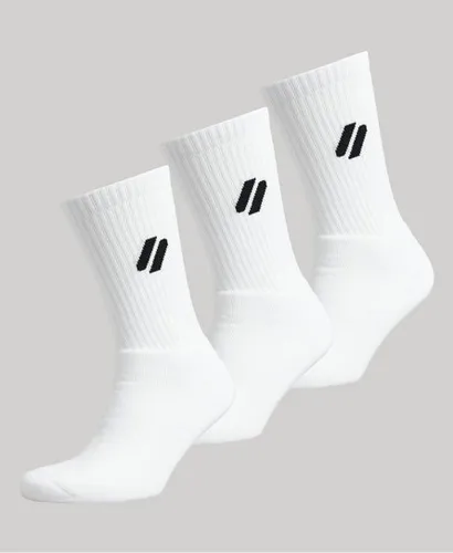 Superdry Men's Sport Coolmax Crew Socks White / White Multipack