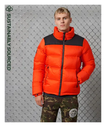 Superdry Mens Sportstyle Code Down Puffer Jacket - Orange