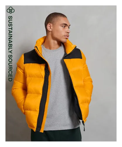 Superdry Mens Sportstyle Code Down Puffer Jacket - Yellow