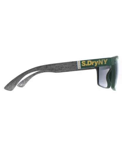 Superdry Mens Sunglasses Kobe SDS 107 Matte Rubberised Green Grey - One