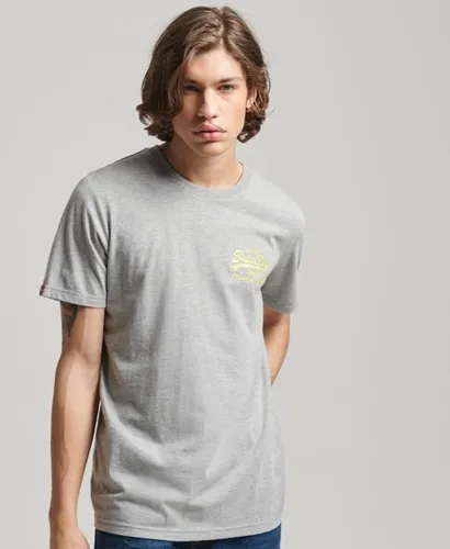 Superdry Men's Vintage Logo Neon T-Shirt Grey / Grey Marl