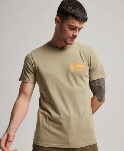 Superdry Men's Vintage Logo Neon T-Shirt Tan / Canyon Sand Brown