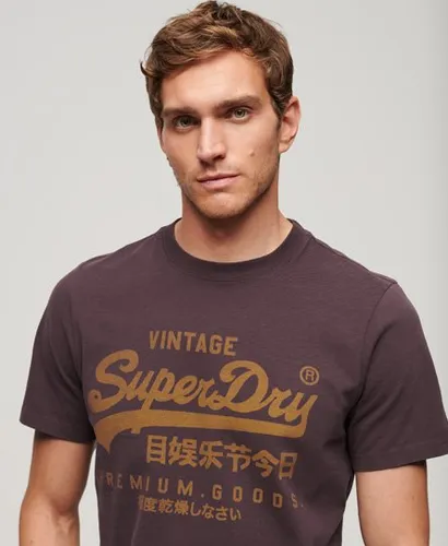 Superdry Men's Vintage Logo Premium Goods T Shirt Red / Rich Deep Burgundy