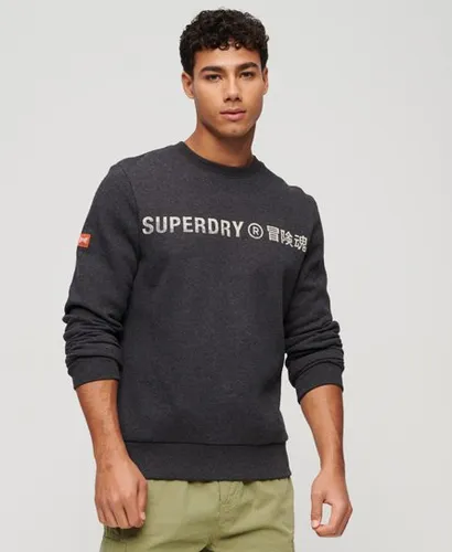 Superdry Men's Workwear Logo Vintage Crew Sweatshirt Black / Raven Black Marl