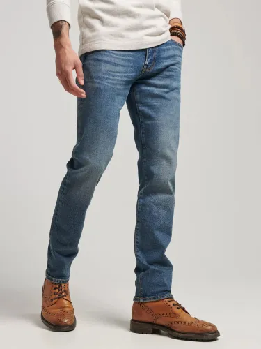 Superdry Merchant Organic Slim Jeans - Mid Blue Selvage - Male