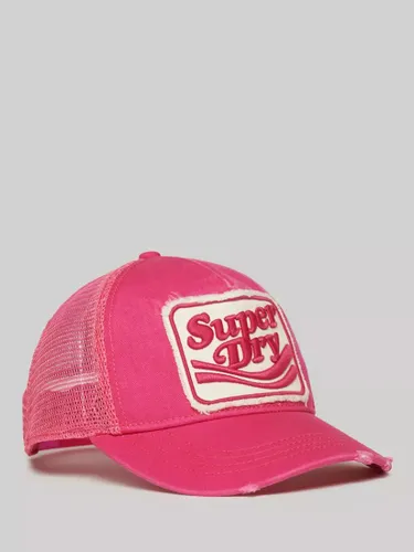 Superdry Mesh Embroidery Baseball Cap, Fluro Pink - Fluro Pink - Female