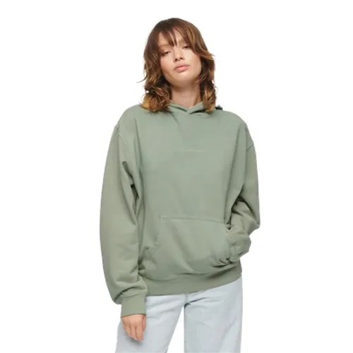 Superdry Micro Logo Embroidered Boxy Hoody - Light Jade Green