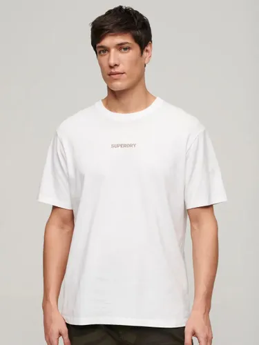 Superdry Micro Logo Graphic Loose T-Shirt - Brilliant White - Male