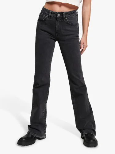 Superdry Mid Rise Slim Flare Jeans - Walcott Black Stone - Female