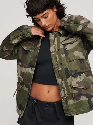 Superdry Military M65 Jacket, French Camo Green - French Camo Green - Female