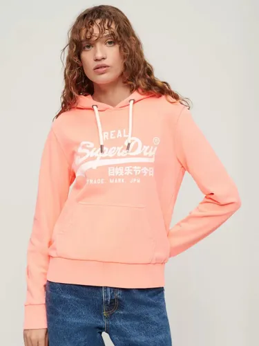 Superdry Neon Graphic Hoodie - Coral - Female