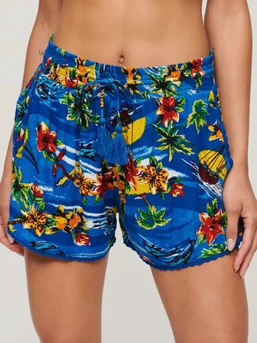 Superdry Ocean Print Beach Shorts, Blue/Multi - Blue/Multi - Female