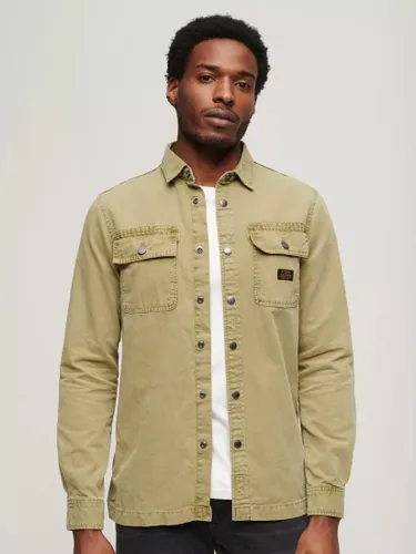 Superdry Organic Cotton Canvas Workwear Overshirt - Fatigue Green - Male