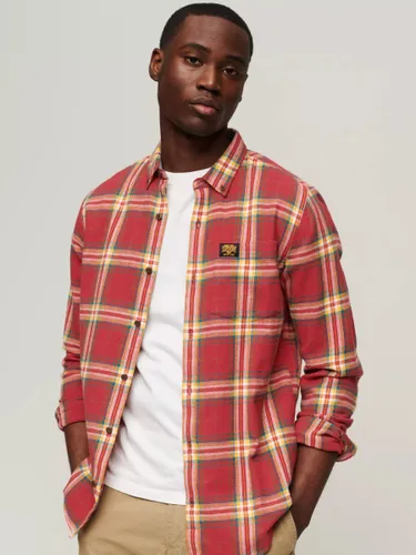 Superdry Organic Cotton Long Sleeve Lumberjack Shirt - Drayton Check Red - Male