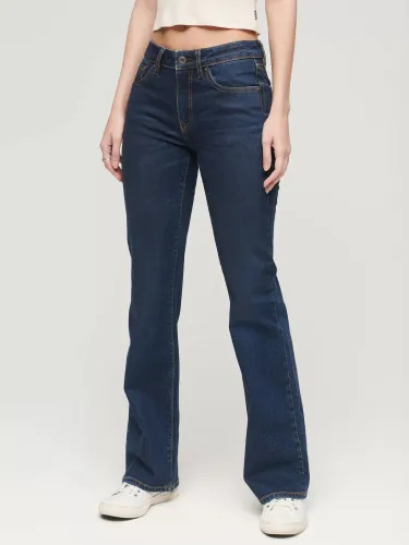 Superdry Organic Cotton Mid Rise Slim Flare Jeans - Van Dyke Mid Used - Female