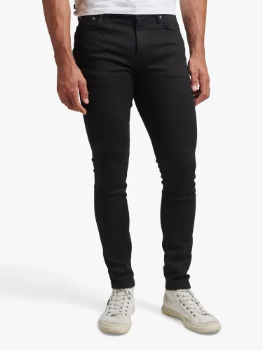 Superdry Organic Cotton Skinny Jeans - Venom Washed Black - Male