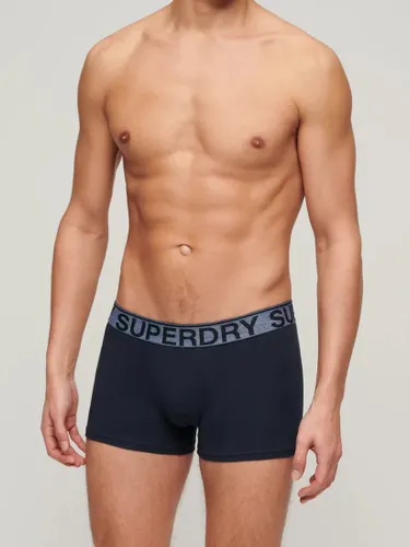 Superdry Organic Cotton Trunks, Pack of 3, Navy - Navy - Male