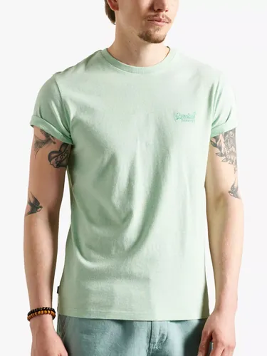 Superdry Organic Cotton Vintage Logo Slim Fit T-Shirt - Spearmint Marl - Male
