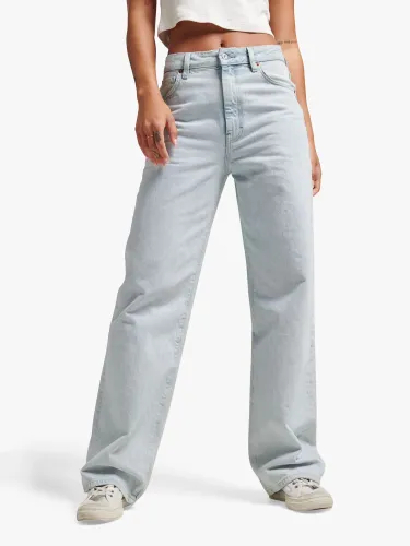 Superdry Organic Cotton Vintage Wide Jeans - Light Indigo Vintage - Female