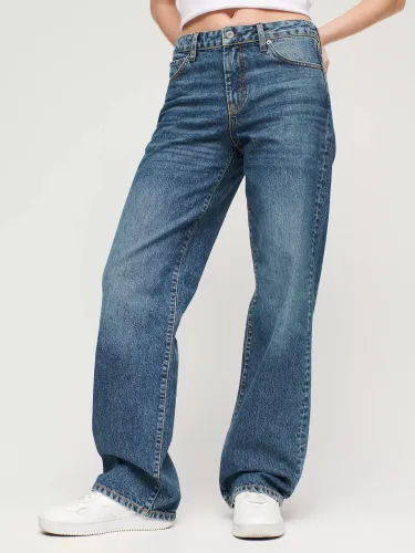 Superdry Organic Cotton Vintage Wide Leg Jeans - Fulton Vintage Blue - Female
