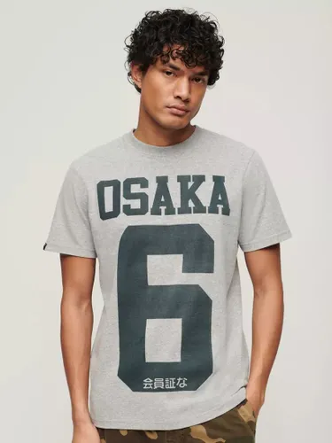 Superdry Osaka Graphic T-Shirt - Ash Grey Marl - Male