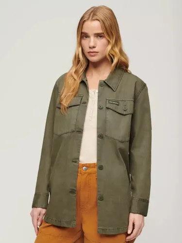 Superdry Oversized Military Overshirt, Dusty Olive Green - Dusty Olive Green - Female