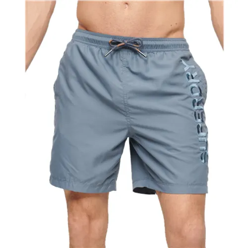 Superdry Premium Embroidered Swimshorts - Stormy Weather Grey