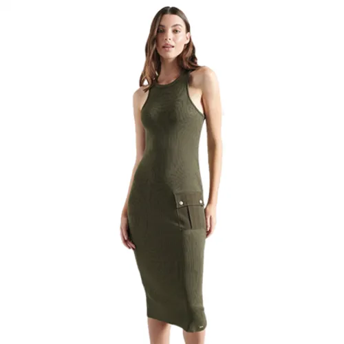 Superdry Racer Woven Patch Dress - Olive Night