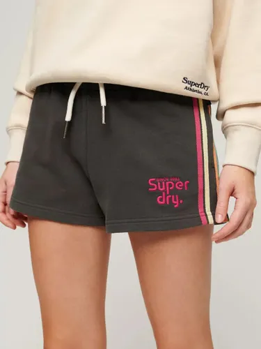 Superdry Rainbow Side Stripe Logo Shorts - Washed Black - Female