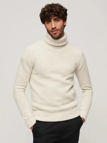 Superdry Roll Neck Jumper - Oatmeal - Male