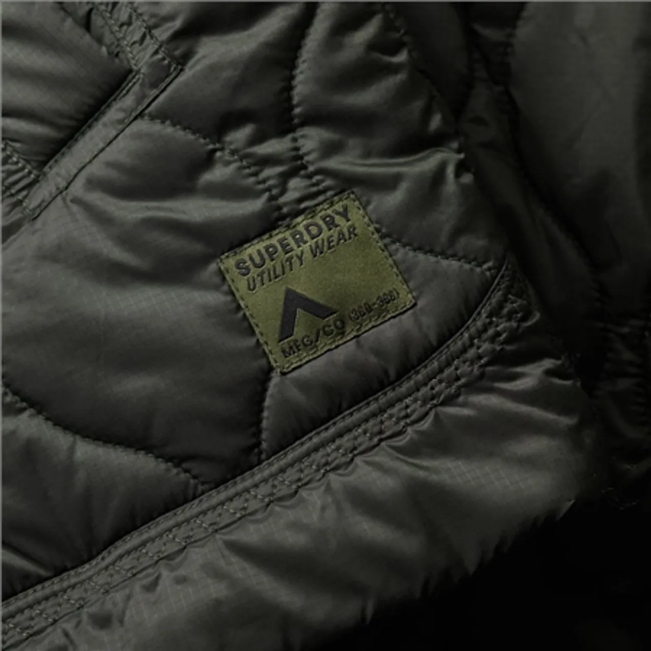 Superdry Sherpa Quilted Hybrid Jacket - Dark Grey Green