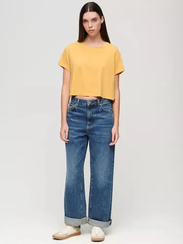 Superdry Slouchy Cropped T-Shirt - Sauterne Yellow - Female