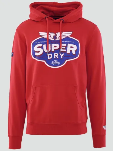 Superdry Soda Red Workwear Logo Graphic Hoodie